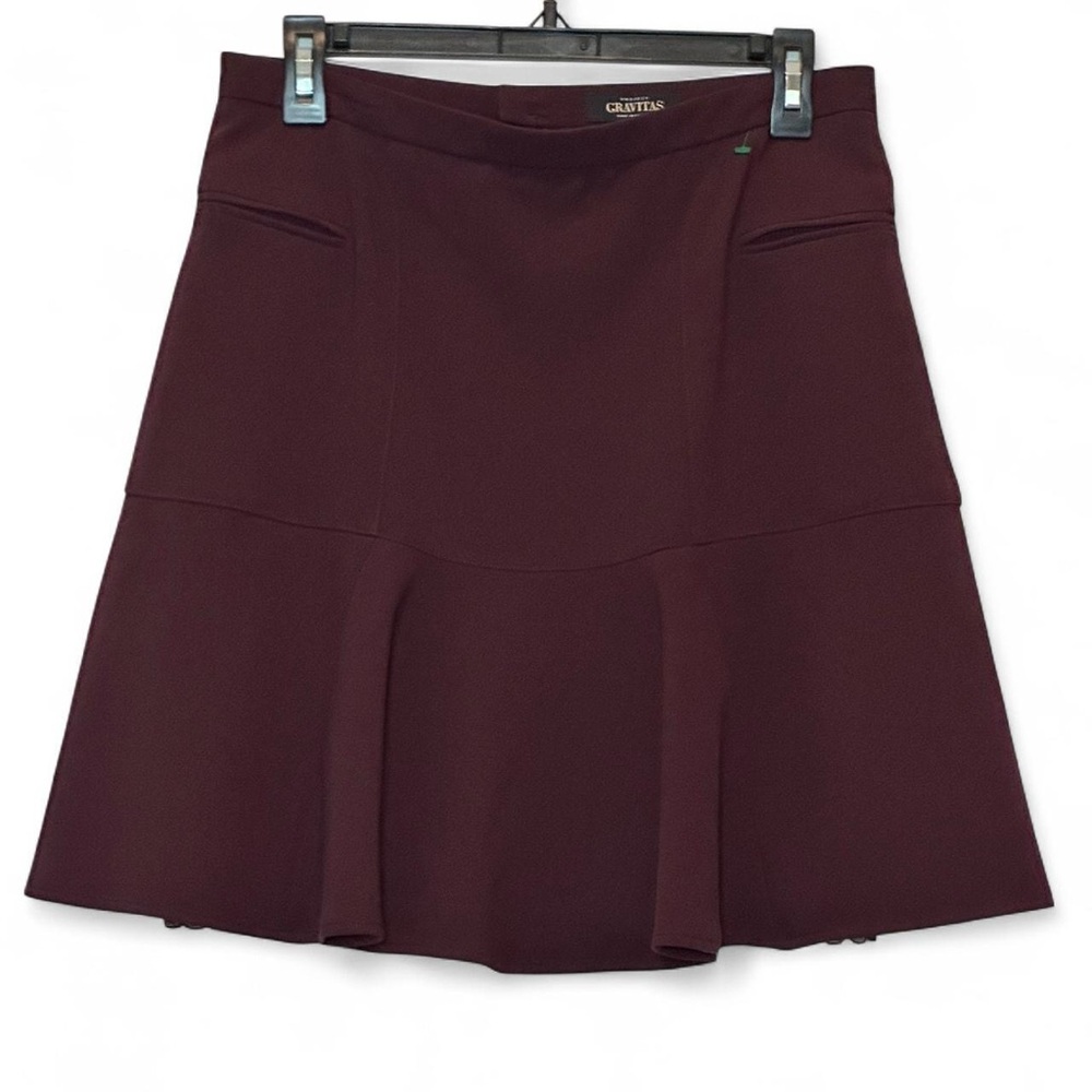 Women's Burgundy Flared Short Skirt Size 8 - Picture 1 of 4